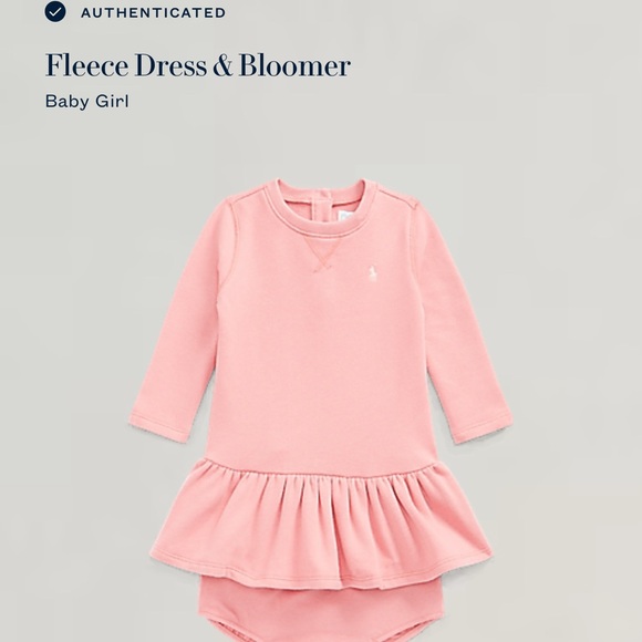Ralph Lauren Pink/Mauve Baby Dress with Bloomers - Picture 1 of 6